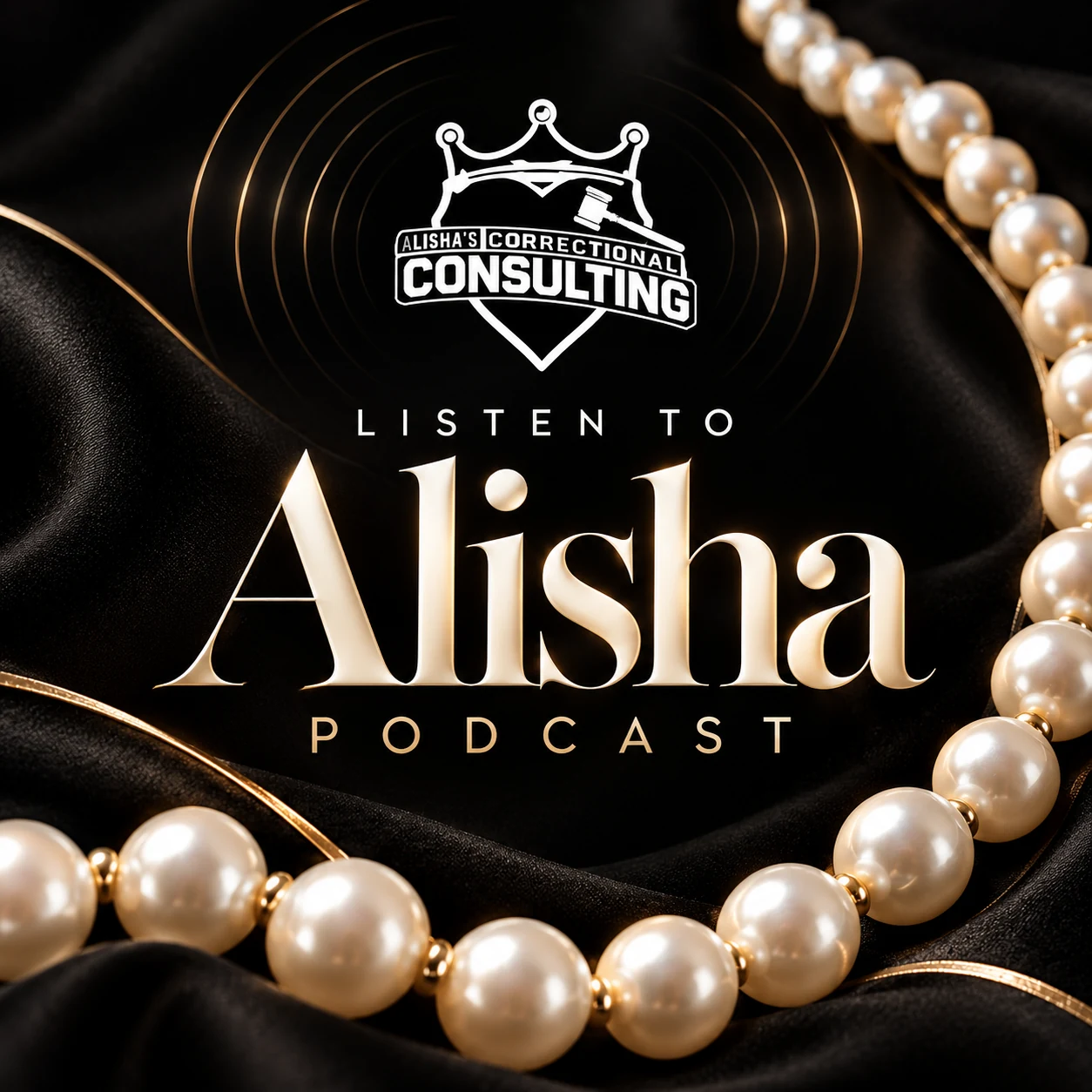 Listen to Alisha Podcast cover artwork with Alisha's Correctional Consulting logo